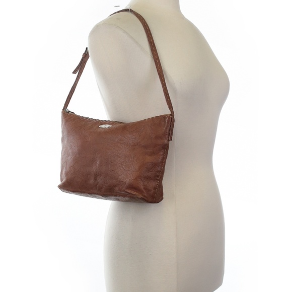 CÉLINE embossed floral leather shoulder handbag - Picture 2 of 8